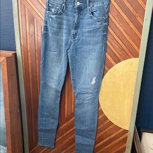 MOTHER Men's Distressed Blue Skinny Jeans